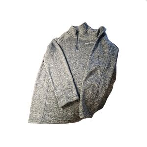 Eddie Bauer Men's Medium Heathered Gray Radiator 1/4 Zip Fleece Pullover Sweater